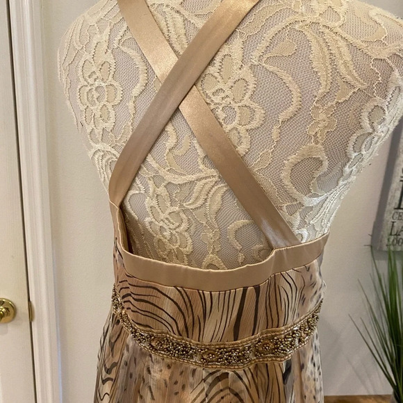 Faviana Couture Animal Print Silk Formal Prom Gown - Picture 7 of 10